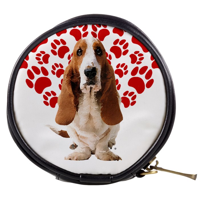 Basset Hound Gift T- Shirt Funny Basset Hound Valentine Heart Paw Basset Hound Dog Lover Valentine C Yoga Reflexion Pose T- Shirtyoga Reflexion Pose T- Shirt Mini Makeup Bag