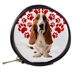 Basset Hound Gift T- Shirt Funny Basset Hound Valentine Heart Paw Basset Hound Dog Lover Valentine C Yoga Reflexion Pose T- Shirtyoga Reflexion Pose T- Shirt Mini Makeup Bag Back