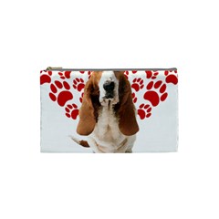 Basset Hound Gift T- Shirt Funny Basset Hound Valentine Heart Paw Basset Hound Dog Lover Valentine C Yoga Reflexion Pose T- Shirtyoga Reflexion Pose T- Shirt Cosmetic Bag (small) by hizuto