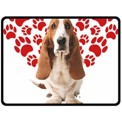 Basset Hound Gift T- Shirt Funny Basset Hound Valentine Heart Paw Basset Hound Dog Lover Valentine C Yoga Reflexion Pose T- Shirtyoga Reflexion Pose T- Shirt Fleece Blanket (large) by hizuto