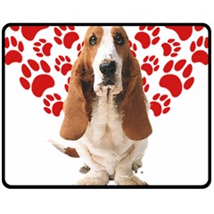 Basset Hound Gift T- Shirt Funny Basset Hound Valentine Heart Paw Basset Hound Dog Lover Valentine C Yoga Reflexion Pose T- Shirtyoga Reflexion Pose T- Shirt Fleece Blanket (medium) by hizuto