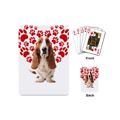 Basset Hound Gift T- Shirt Funny Basset Hound Valentine Heart Paw Basset Hound Dog Lover Valentine C Yoga Reflexion Pose T- Shirtyoga Reflexion Pose T- Shirt Playing Cards Single Design (mini) by hizuto