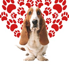 Basset Hound Gift T- Shirt Funny Basset Hound Valentine Heart Paw Basset Hound Dog Lover Valentine C Yoga Reflexion Pose T- Shirtyoga Reflexion Pose T- Shirt Play Mat (square) by hizuto