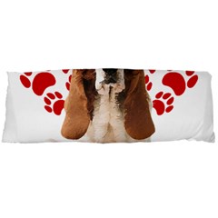 Basset Hound Gift T- Shirt Funny Basset Hound Valentine Heart Paw Basset Hound Dog Lover Valentine C Yoga Reflexion Pose T- Shirtyoga Reflexion Pose T- Shirt Body Pillow Case Dakimakura (two Sides) by hizuto