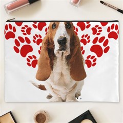 Basset Hound Gift T- Shirt Funny Basset Hound Valentine Heart Paw Basset Hound Dog Lover Valentine C Yoga Reflexion Pose T- Shirtyoga Reflexion Pose T- Shirt Cosmetic Bag (xxxl) by hizuto