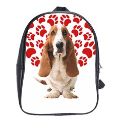 Basset Hound Gift T- Shirt Funny Basset Hound Valentine Heart Paw Basset Hound Dog Lover Valentine C Yoga Reflexion Pose T- Shirtyoga Reflexion Pose T- Shirt School Bag (xl) by hizuto