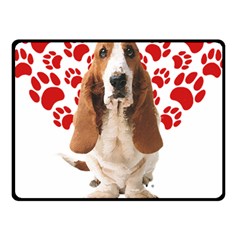 Basset Hound Gift T- Shirt Funny Basset Hound Valentine Heart Paw Basset Hound Dog Lover Valentine C Yoga Reflexion Pose T- Shirtyoga Reflexion Pose T- Shirt Two Sides Fleece Blanket (small) by hizuto