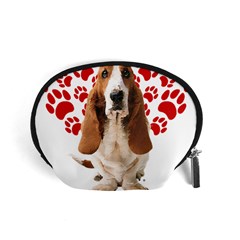 Basset Hound Gift T- Shirt Funny Basset Hound Valentine Heart Paw Basset Hound Dog Lover Valentine C Yoga Reflexion Pose T- Shirtyoga Reflexion Pose T- Shirt Accessory Pouch (small) by hizuto