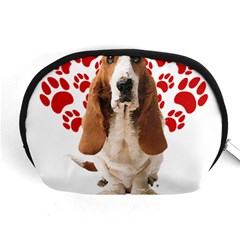 Basset Hound Gift T- Shirt Funny Basset Hound Valentine Heart Paw Basset Hound Dog Lover Valentine C Yoga Reflexion Pose T- Shirtyoga Reflexion Pose T- Shirt Accessory Pouch (medium) by hizuto