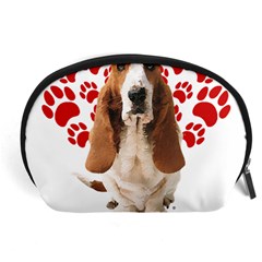 Basset Hound Gift T- Shirt Funny Basset Hound Valentine Heart Paw Basset Hound Dog Lover Valentine C Yoga Reflexion Pose T- Shirtyoga Reflexion Pose T- Shirt Accessory Pouch (large) by hizuto