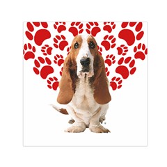 Basset Hound Gift T- Shirt Funny Basset Hound Valentine Heart Paw Basset Hound Dog Lover Valentine C Yoga Reflexion Pose T- Shirtyoga Reflexion Pose T- Shirt Square Satin Scarf (30  X 30 ) by hizuto