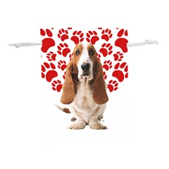 Basset Hound Gift T- Shirt Funny Basset Hound Valentine Heart Paw Basset Hound Dog Lover Valentine C Yoga Reflexion Pose T- Shirtyoga Reflexion Pose T- Shirt Lightweight Drawstring Pouch (s) by hizuto