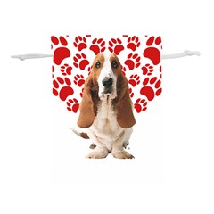 Basset Hound Gift T- Shirt Funny Basset Hound Valentine Heart Paw Basset Hound Dog Lover Valentine C Yoga Reflexion Pose T- Shirtyoga Reflexion Pose T- Shirt Lightweight Drawstring Pouch (l) by hizuto