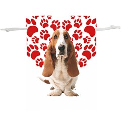 Basset Hound Gift T- Shirt Funny Basset Hound Valentine Heart Paw Basset Hound Dog Lover Valentine C Yoga Reflexion Pose T- Shirtyoga Reflexion Pose T- Shirt Lightweight Drawstring Pouch (xl) by hizuto