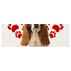 Basset Hound Gift T- Shirt Funny Basset Hound Valentine Heart Paw Basset Hound Dog Lover Valentine C Yoga Reflexion Pose T- Shirtyoga Reflexion Pose T- Shirt Banner And Sign 9  X 3  by hizuto