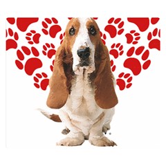 Basset Hound Gift T- Shirt Funny Basset Hound Valentine Heart Paw Basset Hound Dog Lover Valentine C Yoga Reflexion Pose T- Shirtyoga Reflexion Pose T- Shirt Premium Plush Fleece Blanket (small) by hizuto