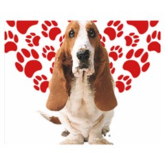 Basset Hound Gift T- Shirt Funny Basset Hound Valentine Heart Paw Basset Hound Dog Lover Valentine C Yoga Reflexion Pose T- Shirtyoga Reflexion Pose T- Shirt Premium Plush Fleece Blanket (medium) by hizuto