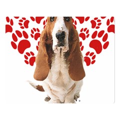 Basset Hound Gift T- Shirt Funny Basset Hound Valentine Heart Paw Basset Hound Dog Lover Valentine C Yoga Reflexion Pose T- Shirtyoga Reflexion Pose T- Shirt Premium Plush Fleece Blanket (large) by hizuto