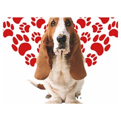 Basset Hound Gift T- Shirt Funny Basset Hound Valentine Heart Paw Basset Hound Dog Lover Valentine C Yoga Reflexion Pose T- Shirtyoga Reflexion Pose T- Shirt Two Sides Premium Plush Fleece Blanket (ex by hizuto