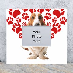 Basset Hound Gift T- Shirt Funny Basset Hound Valentine Heart Paw Basset Hound Dog Lover Valentine C Yoga Reflexion Pose T- Shirtyoga Reflexion Pose T- Shirt White Wall Photo Frame 5  X 7  by hizuto