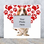 Basset Hound Gift T- Shirt Funny Basset Hound Valentine Heart Paw Basset Hound Dog Lover Valentine C Yoga Reflexion Pose T- Shirtyoga Reflexion Pose T- Shirt White Wall Photo Frame 5  x 7  Front