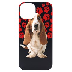 Basset Hound Gift T- Shirt Funny Basset Hound Valentine Heart Paw Basset Hound Dog Lover Valentine C Yoga Reflexion Pose T- Shirtyoga Reflexion Pose T- Shirt Iphone 14 Black Uv Print Case by hizuto