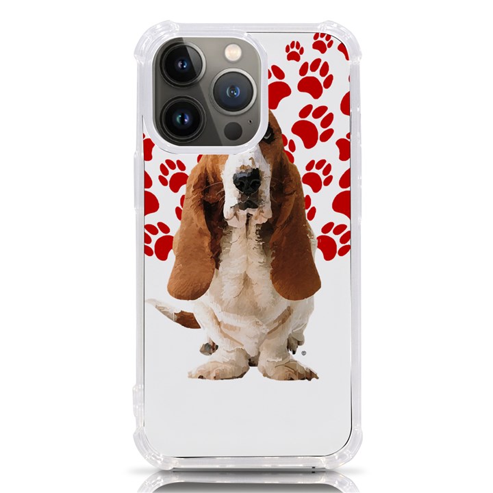 Basset Hound Gift T- Shirt Funny Basset Hound Valentine Heart Paw Basset Hound Dog Lover Valentine C Yoga Reflexion Pose T- Shirtyoga Reflexion Pose T- Shirt iPhone 13 Pro TPU UV Print Case