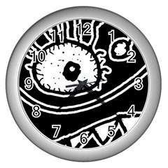 Monstrous Revelation Closeup Wall Clock (silver) by dflcprintsclothing