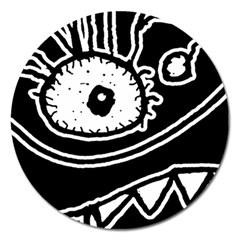 Monstrous Revelation Closeup Magnet 5  (round) by dflcprintsclothing