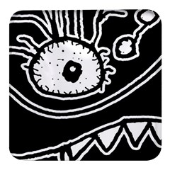 Monstrous Revelation Closeup Square Glass Fridge Magnet (4 Pack) by dflcprintsclothing