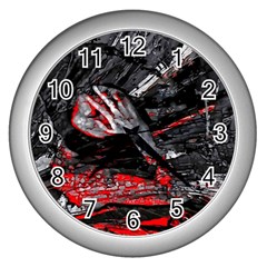 Molten Soul Wall Clock (silver) by MRNStudios