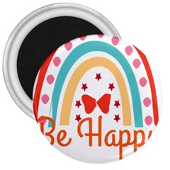 Be Happy And Smile T- Shirt Be Happy T- Shirt Yoga Reflexion Pose T- Shirtyoga Reflexion Pose T- Shirt 3  Magnets