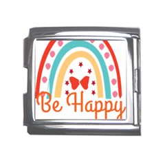 Be Happy And Smile T- Shirt Be Happy T- Shirt Yoga Reflexion Pose T- Shirtyoga Reflexion Pose T- Shirt Mega Link Italian Charm (18mm) by hizuto