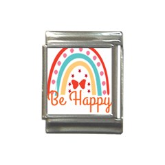 Be Happy And Smile T- Shirt Be Happy T- Shirt Yoga Reflexion Pose T- Shirtyoga Reflexion Pose T- Shirt Italian Charm (13mm) by hizuto