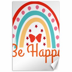 Be Happy And Smile T- Shirt Be Happy T- Shirt Yoga Reflexion Pose T- Shirtyoga Reflexion Pose T- Shirt Canvas 20  X 30  by hizuto