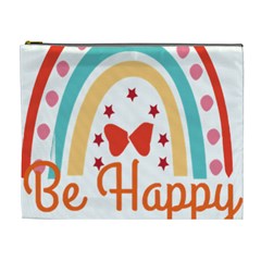 Be Happy And Smile T- Shirt Be Happy T- Shirt Yoga Reflexion Pose T- Shirtyoga Reflexion Pose T- Shirt Cosmetic Bag (xl) by hizuto