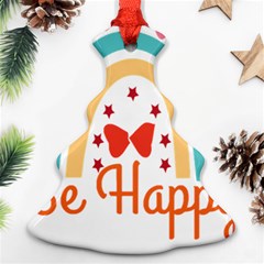 Be Happy And Smile T- Shirt Be Happy T- Shirt Yoga Reflexion Pose T- Shirtyoga Reflexion Pose T- Shirt Christmas Tree Ornament (two Sides)