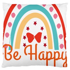 Be Happy And Smile T- Shirt Be Happy T- Shirt Yoga Reflexion Pose T- Shirtyoga Reflexion Pose T- Shirt Large Cushion Case (one Side) by hizuto