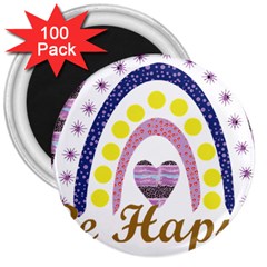 Be Happy T- Shirt Be Happy T- Shirt Yoga Reflexion Pose T- Shirtyoga Reflexion Pose T- Shirt 3  Magnets (100 Pack) by hizuto