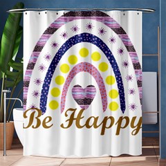 Be Happy T- Shirt Be Happy T- Shirt Yoga Reflexion Pose T- Shirtyoga Reflexion Pose T- Shirt Shower Curtain 60  X 72  (medium) 