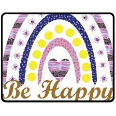 Be Happy T- Shirt Be Happy T- Shirt Yoga Reflexion Pose T- Shirtyoga Reflexion Pose T- Shirt Two Sides Fleece Blanket (medium) by hizuto