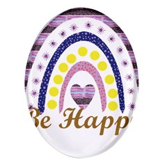 Be Happy T- Shirt Be Happy T- Shirt Yoga Reflexion Pose T- Shirtyoga Reflexion Pose T- Shirt Oval Glass Fridge Magnet (4 Pack)