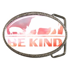 Be Kind To Animals Or Ill Kill You T- Shirt Vegan Be Kind Farm Animal Design Dairy Cow And Pig T- Sh Yoga Reflexion Pose T- Shirtyoga Reflexion Pose T- Shirt Belt Buckles by hizuto