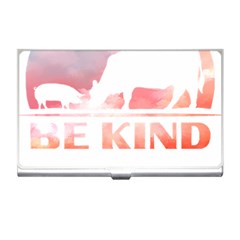 Be Kind To Animals Or Ill Kill You T- Shirt Vegan Be Kind Farm Animal Design Dairy Cow And Pig T- Sh Yoga Reflexion Pose T- Shirtyoga Reflexion Pose T- Shirt Business Card Holder by hizuto