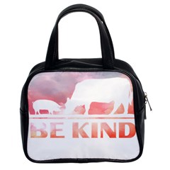 Be Kind To Animals Or Ill Kill You T- Shirt Vegan Be Kind Farm Animal Design Dairy Cow And Pig T- Sh Yoga Reflexion Pose T- Shirtyoga Reflexion Pose T- Shirt Classic Handbag (two Sides) by hizuto