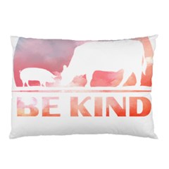 Be Kind To Animals Or Ill Kill You T- Shirt Vegan Be Kind Farm Animal Design Dairy Cow And Pig T- Sh Yoga Reflexion Pose T- Shirtyoga Reflexion Pose T- Shirt Pillow Case by hizuto