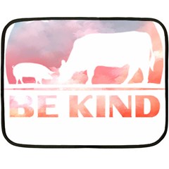 Be Kind To Animals Or Ill Kill You T- Shirt Vegan Be Kind Farm Animal Design Dairy Cow And Pig T- Sh Yoga Reflexion Pose T- Shirtyoga Reflexion Pose T- Shirt Two Sides Fleece Blanket (mini) by hizuto