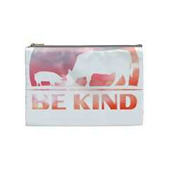 Be Kind To Animals Or Ill Kill You T- Shirt Vegan Be Kind Farm Animal Design Dairy Cow And Pig T- Sh Yoga Reflexion Pose T- Shirtyoga Reflexion Pose T- Shirt Cosmetic Bag (medium) by hizuto