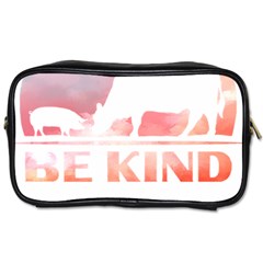 Be Kind To Animals Or Ill Kill You T- Shirt Vegan Be Kind Farm Animal Design Dairy Cow And Pig T- Sh Yoga Reflexion Pose T- Shirtyoga Reflexion Pose T- Shirt Toiletries Bag (one Side) by hizuto