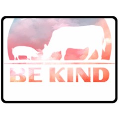 Be Kind To Animals Or Ill Kill You T- Shirt Vegan Be Kind Farm Animal Design Dairy Cow And Pig T- Sh Yoga Reflexion Pose T- Shirtyoga Reflexion Pose T- Shirt Fleece Blanket (large) by hizuto